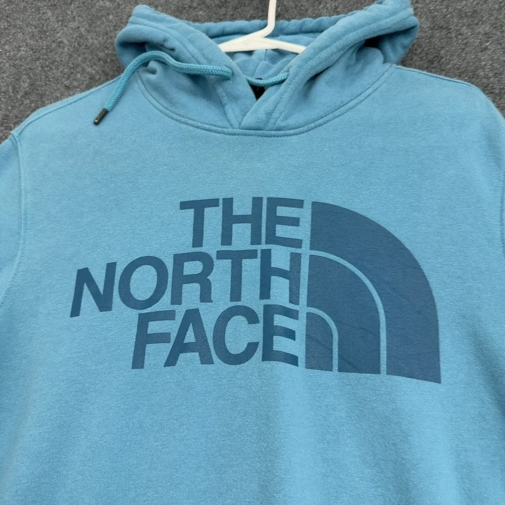 The North Face Hoodie Mens S Blue Cotton Blend Graphic Logo Gorpcore Outdoor